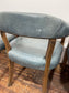Set of 4 dining chairs with curved backs in light blue / teal leather