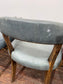 Set of 4 dining chairs with curved backs in light blue / teal leather