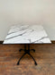White marble effect laminate table top