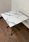 White marble effect laminate table top