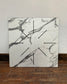 White marble effect laminate table top