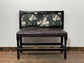 Stunning pair of poseur benches with floral fabric backrests