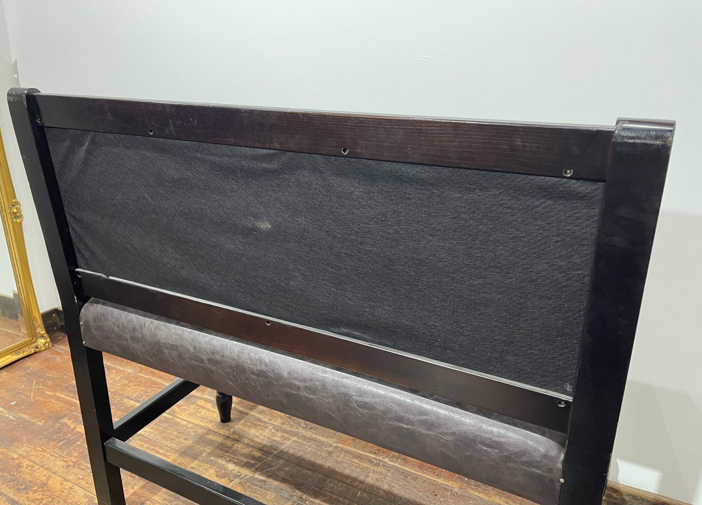 Stunning pair of poseur benches with floral fabric backrests