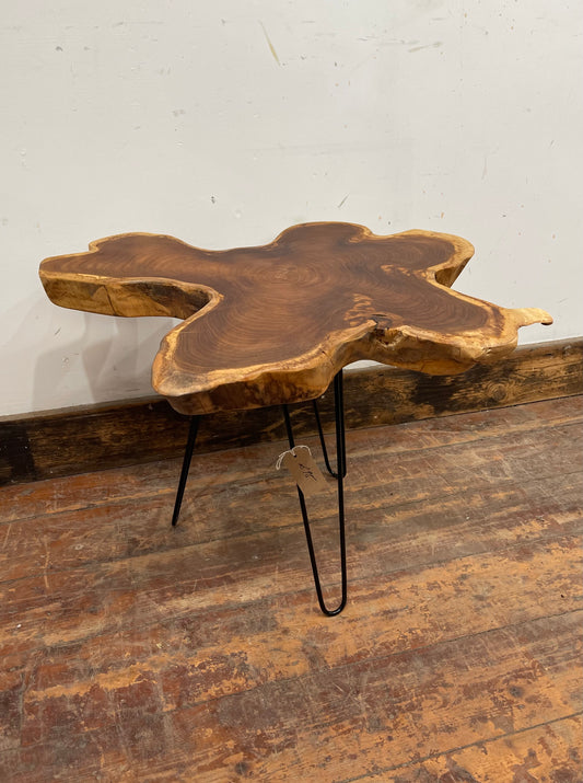 Root wood side table with metal legs (1 of 2)