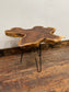 Pair of root wood side / end tables with metal legs