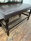 Stunning pair of poseur benches with floral fabric backrests