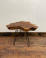 Pair of root wood side / end tables with metal legs