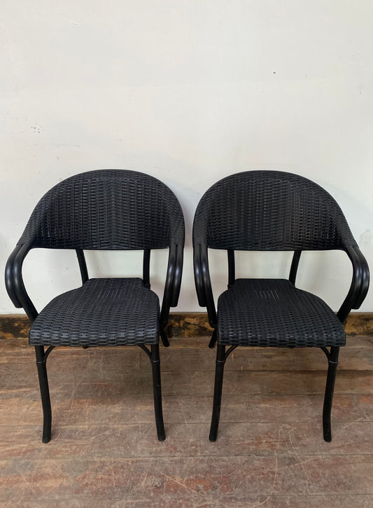 Pair of outdoor bistro style chairs