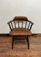 Vintage style spindle back chair with leather upholstery