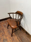 Vintage style spindle back chair with leather upholstery