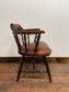 Vintage style spindle back chair with leather upholstery