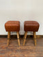 Pair of tan leather pommel stools