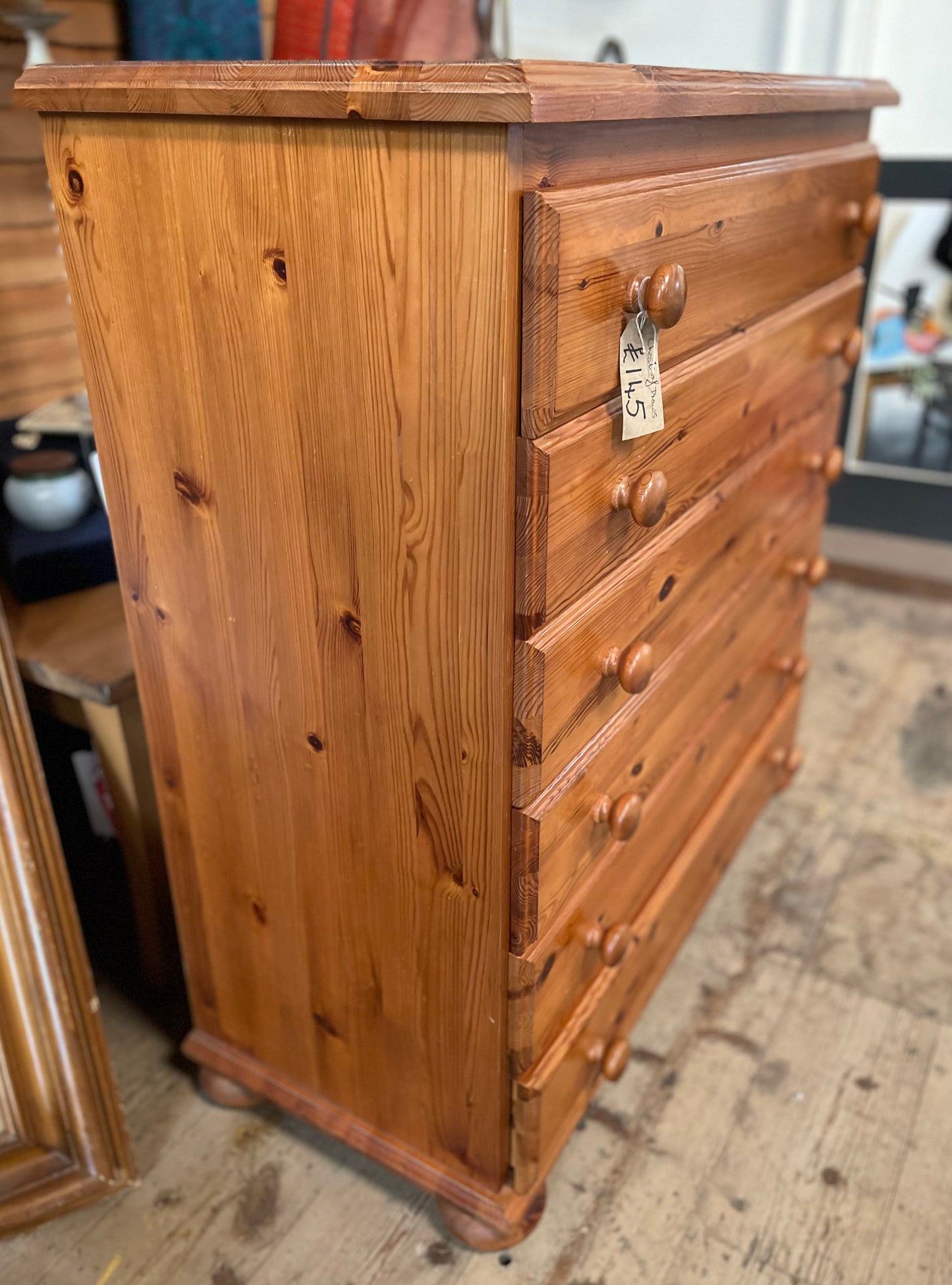 Small pine chest of drawers