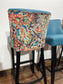 4 x new / ex-display bar stools teal blue seats & fabric backs (48 in total!)