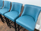 4 x new / ex-display bar stools teal blue seats & fabric backs (48 in total!)