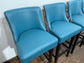 4 x new / ex-display bar stools teal blue seats & fabric backs (48 in total!)
