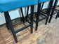 4 x new / ex-display bar stools teal blue seats & fabric backs (48 in total!)