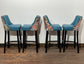 4 x new / ex-display bar stools teal blue seats & fabric backs (48 in total!)