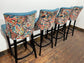 4 x new / ex-display bar stools teal blue seats & fabric backs (48 in total!)