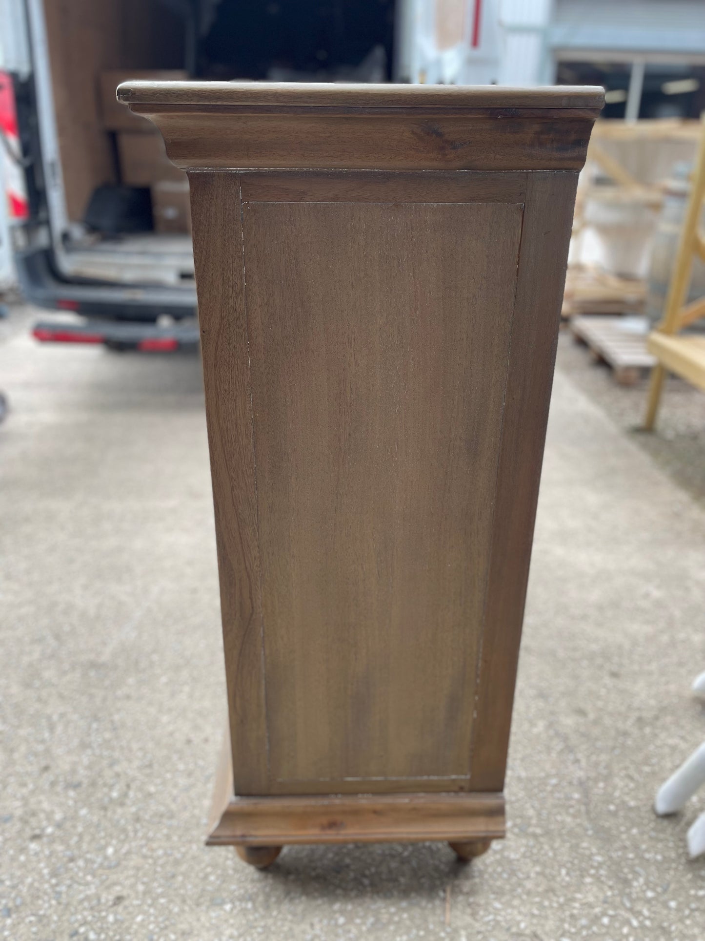 Modern contemporary display cabinet with shabby chic finish