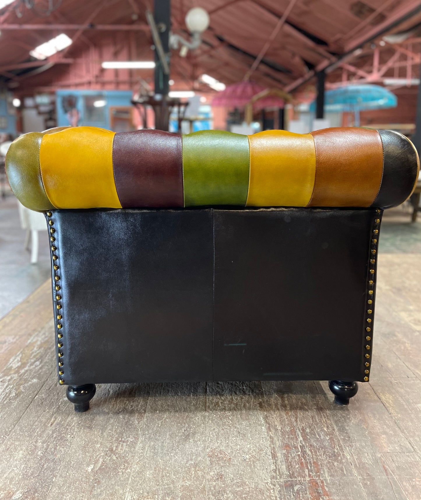 Stunning patchwork leather armchair