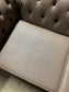 Grey Chesterfield sofa in faux-leather (ex-display)