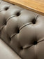 Grey Chesterfield sofa in faux-leather (ex-display)