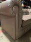 Grey Chesterfield sofa in faux-leather (ex-display)