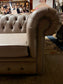 Grey Chesterfield sofa in faux-leather (ex-display)