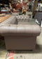 Grey Chesterfield sofa in faux-leather (ex-display)