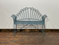 Pretty metal garden bench in light blue
