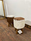 Pair of low cow hide stools