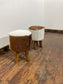 Pair of low cow hide stools