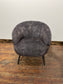 Ex-display grey armchair in velvet-feel fabric