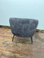 Ex-display grey armchair in velvet-feel fabric