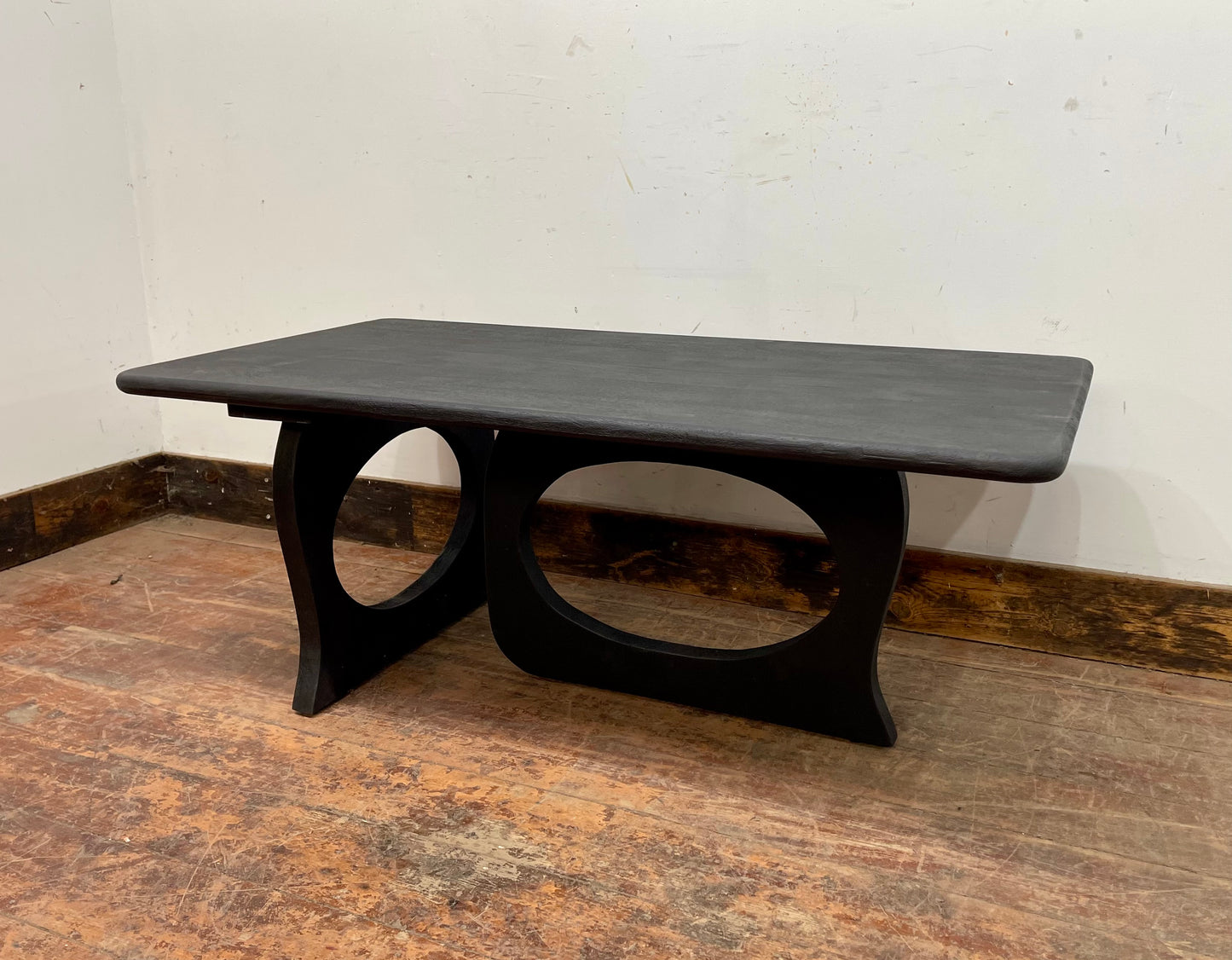 Stylish black wood coffee table