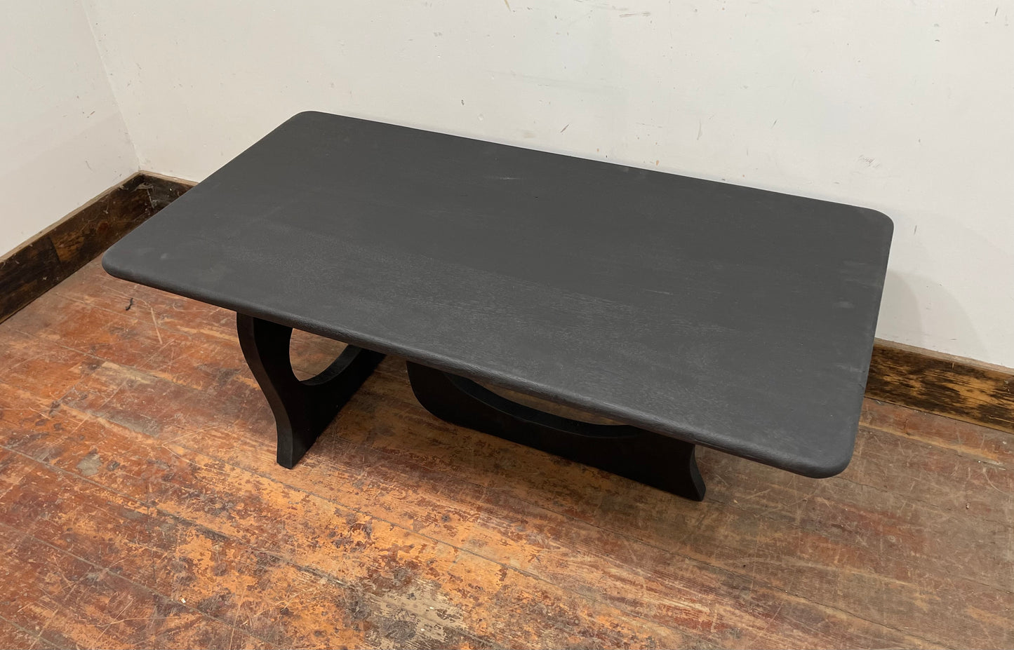 Stylish black wood coffee table