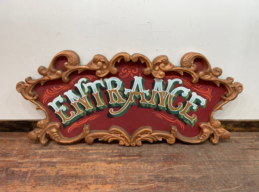 Large ornate vintage Entrance sign from circus / fairground