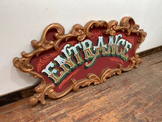 Large ornate vintage Entrance sign from circus / fairground