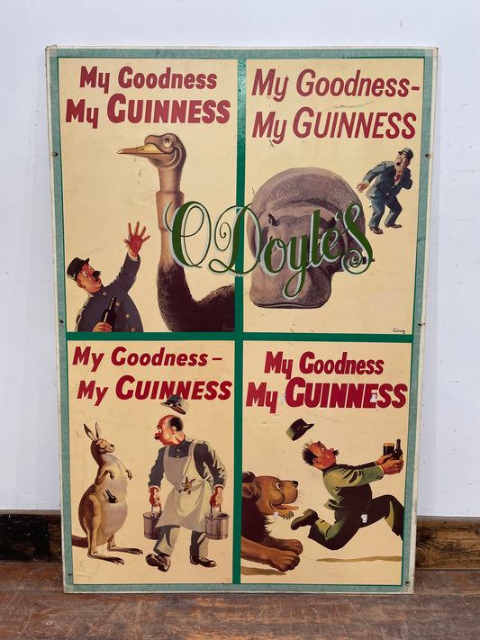 Large poster board vintage Guinness artwork