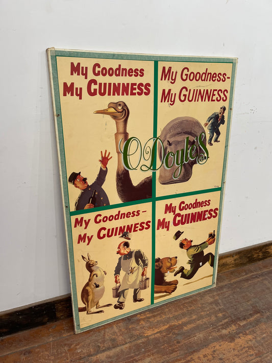 Large poster board vintage Guinness artwork