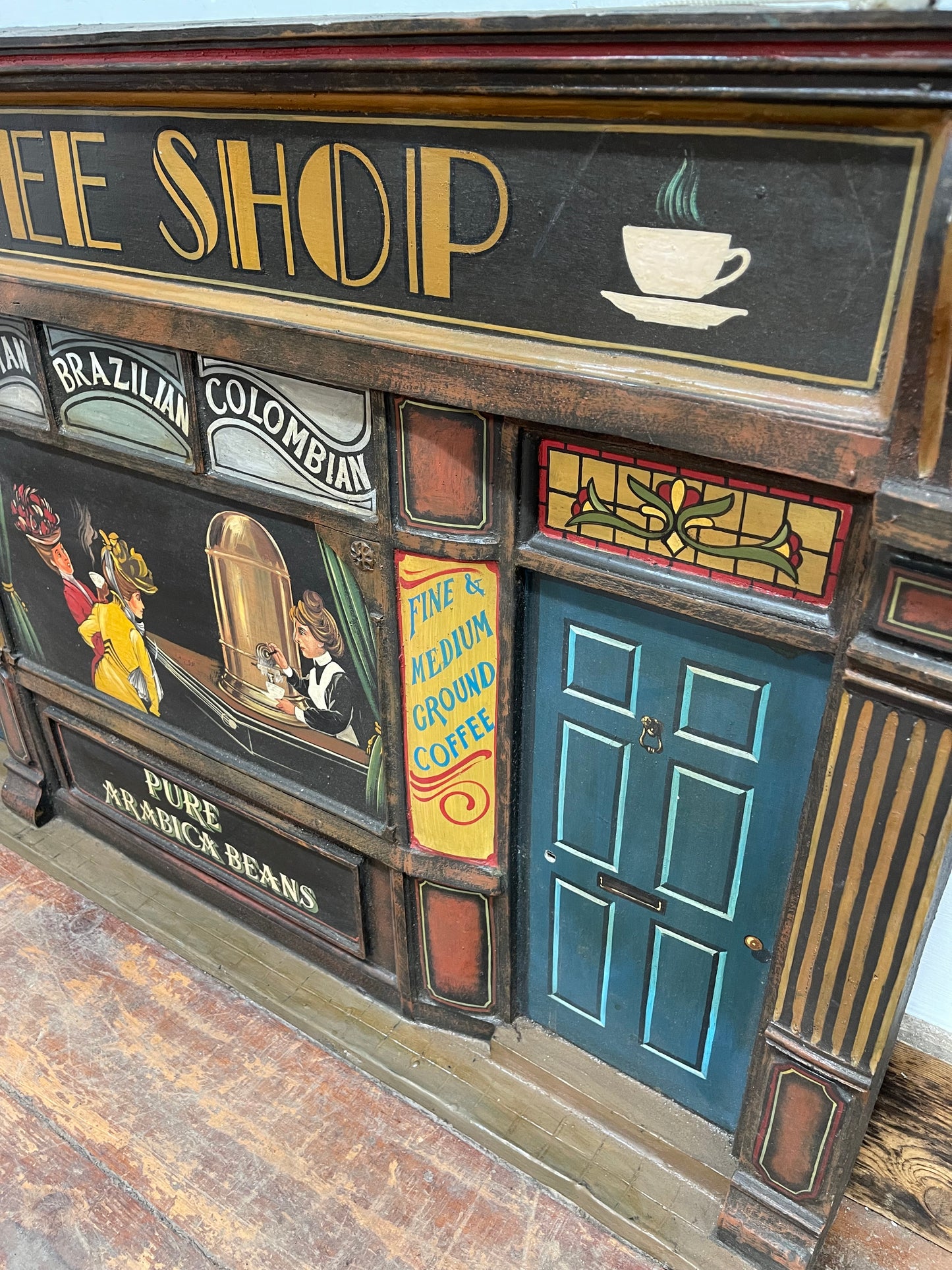Vintage style hand painted Coffee Shop front sign