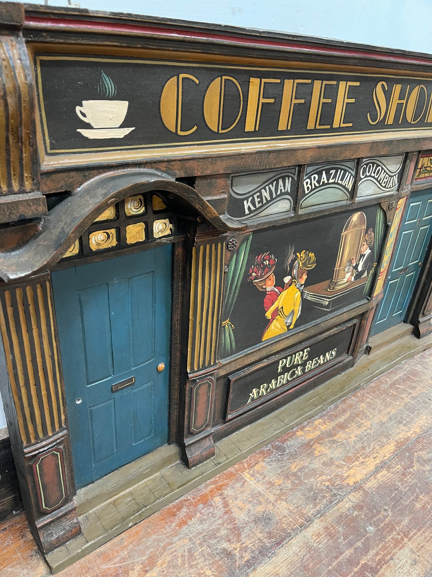 Vintage style hand painted Coffee Shop front sign