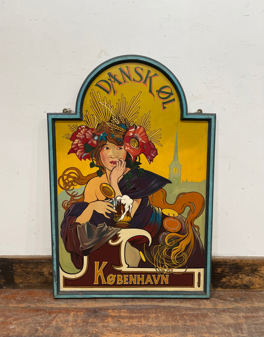 Beautiful hand painted Art Nouveau sign