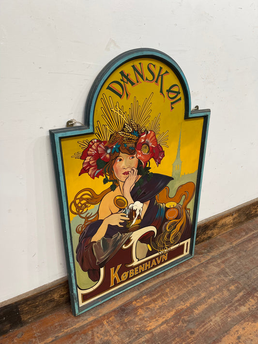 Beautiful hand painted Art Nouveau sign