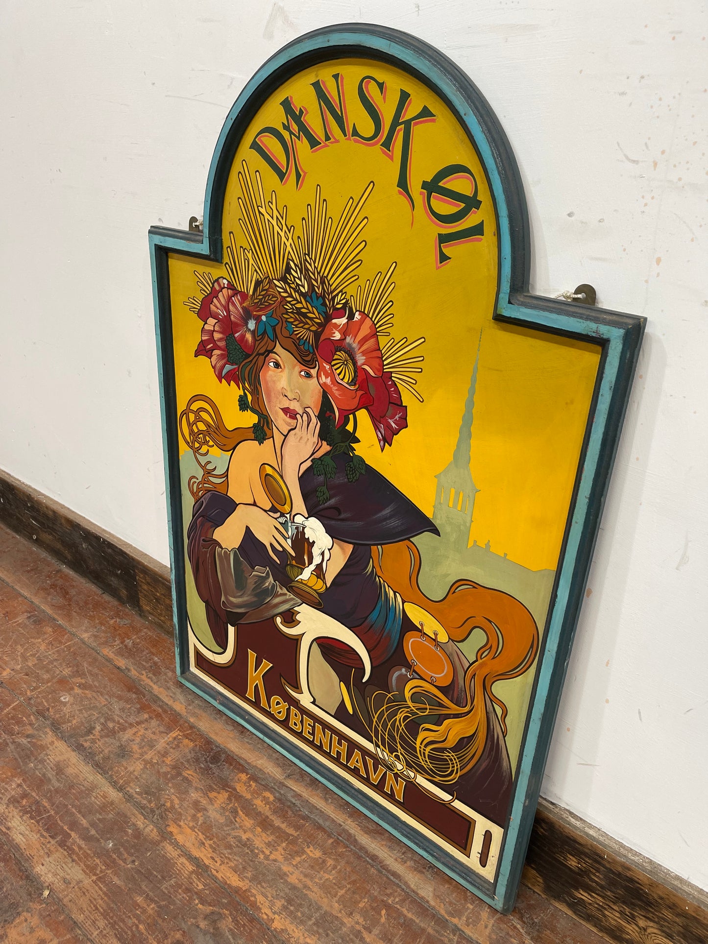 Beautiful hand painted Art Nouveau sign