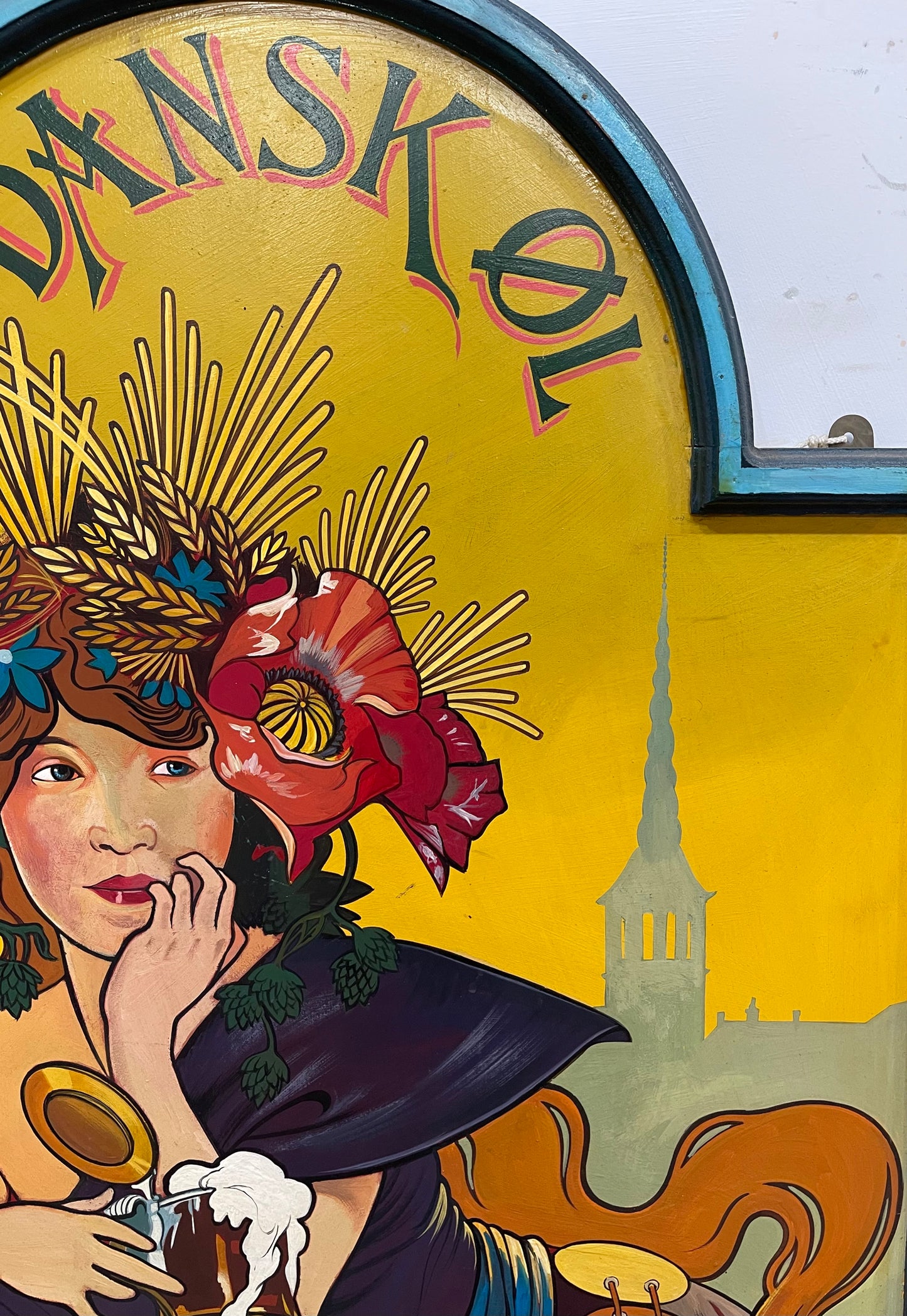 Beautiful hand painted Art Nouveau sign
