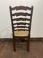 Large Antique Oak Farmhouse Refectory Dining Table & 8 Ladder-Back Rush Seat Chairs — Stunning Set