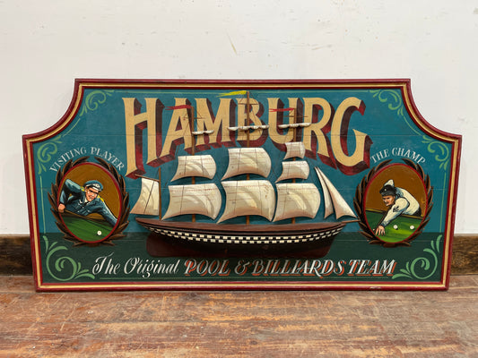 Vintage hand painted Hamburg boat / ship pub sign