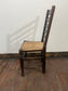 Large Antique Oak Farmhouse Refectory Dining Table & 8 Ladder-Back Rush Seat Chairs — Stunning Set